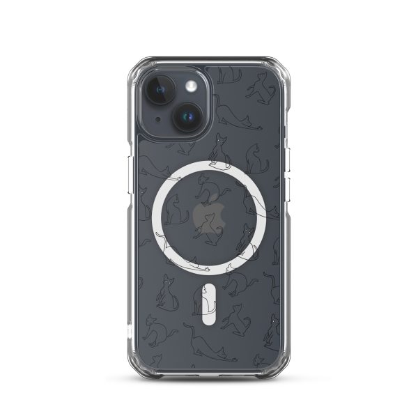 Cat Outline iPhone MagSafe Clear Case