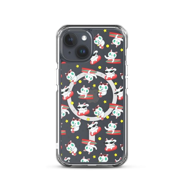 magsafe-clear-case-for-iphone-iphone-15-front-6a1d78bd5e060.jpg Cat Surfing iPhone MagSafe Clear Case