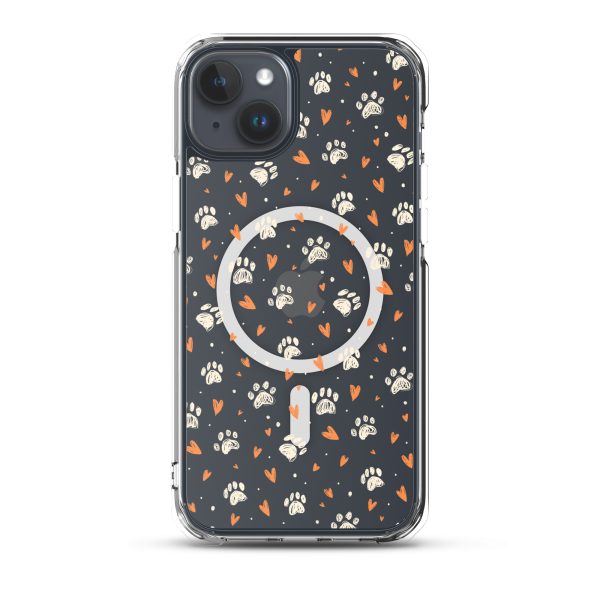 Paws Prints Hearts iPhone MagSafe Clear Case