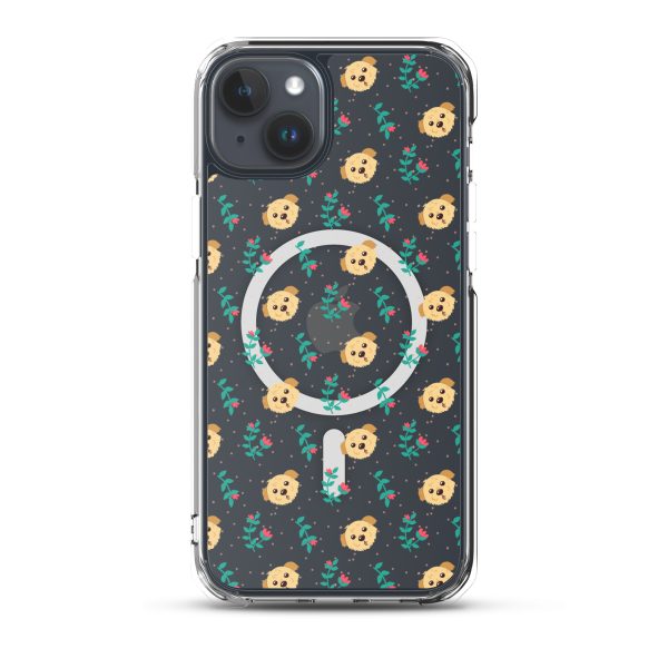 Dogs and Flowers iPhone MagSafe Clear Case