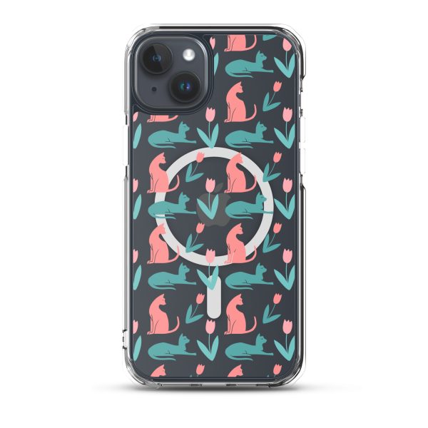 Cat Silhouettes iPhone MagSafe Clear Case