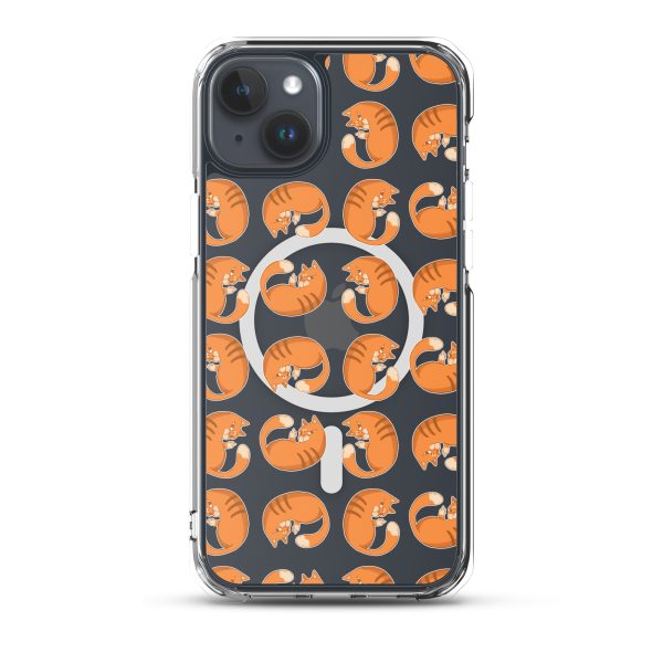 Orange Cat iPhone MagSafe Clear Case