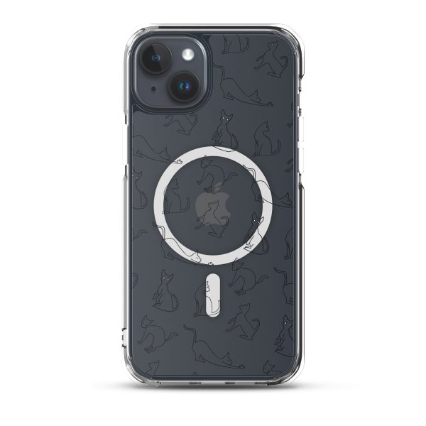 Cat Outline iPhone MagSafe Clear Case