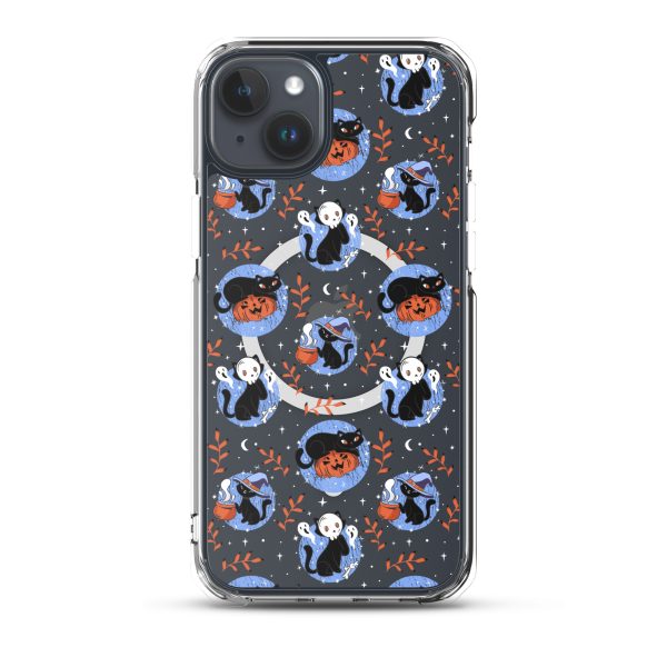 Halloween Cats iPhone MagSafe Clear Case