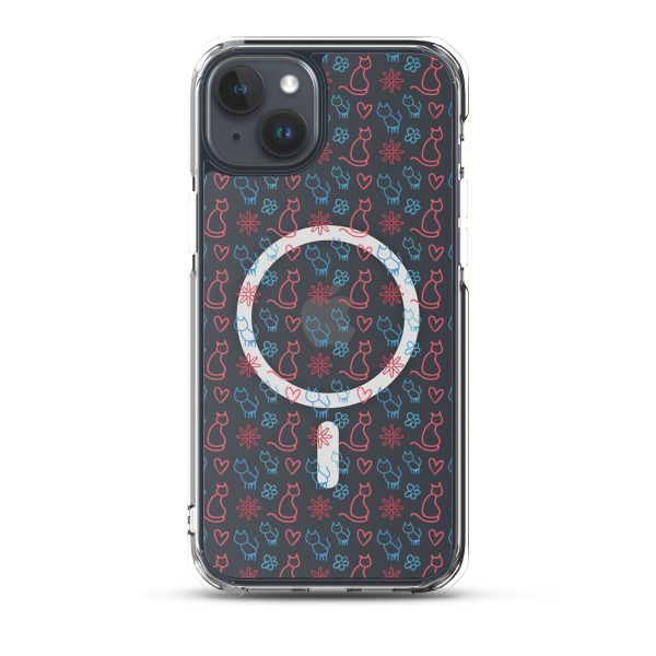 magsafe-clear-case-for-iphone-iphone-15-plus-front-6a1d790e78ffc.jpg Cats and Flowers Doodle iPhone MagSafe Clear Case