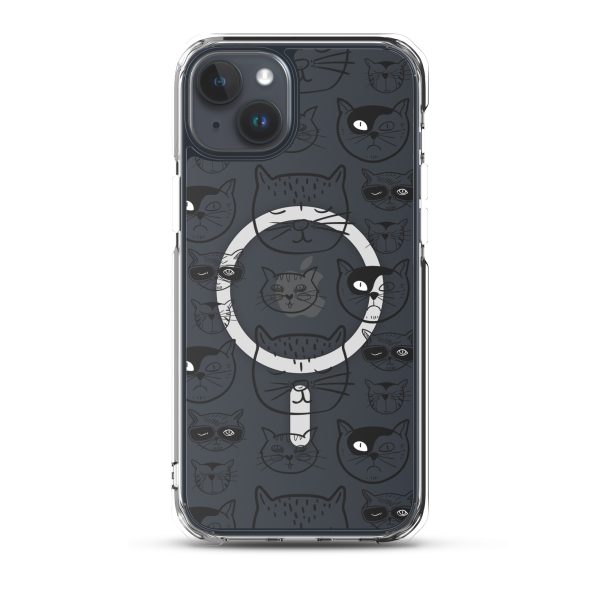 Cartoonish Cat iPhone MagSafe Clear Case