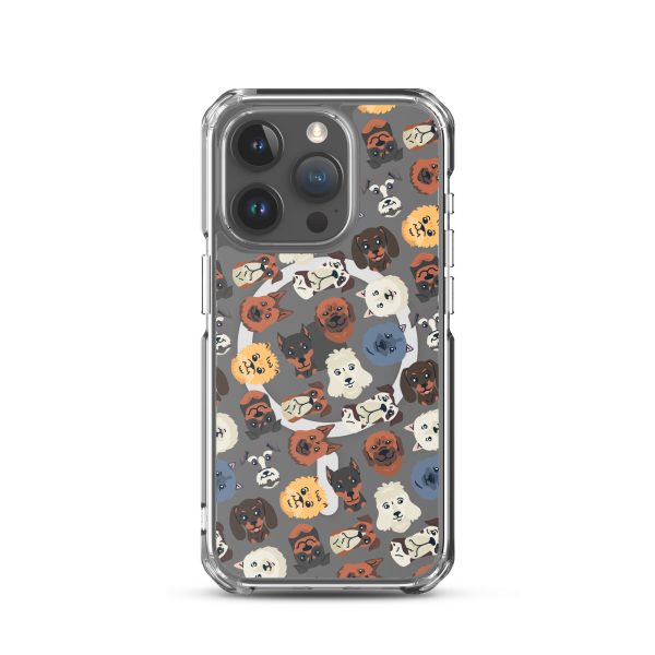 Dog Heads Seamless iPhone MagSafe Clear Case