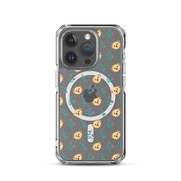 Dogs and Flowers iPhone MagSafe Clear Case