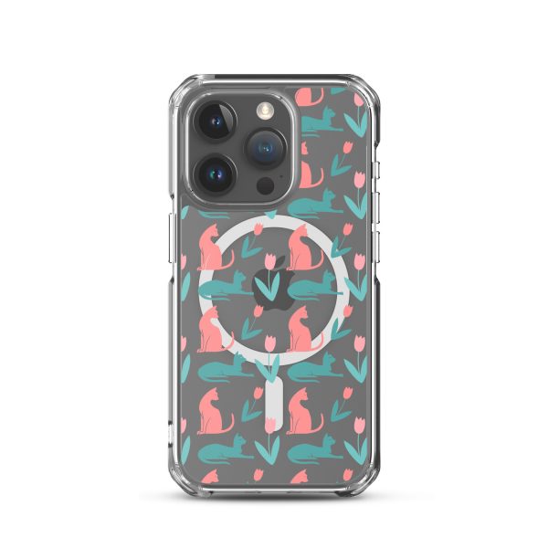 Cat Silhouettes iPhone MagSafe Clear Case