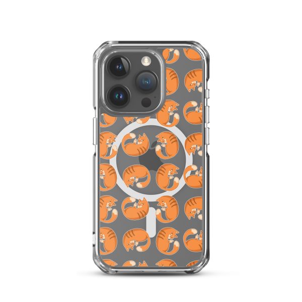 Orange Cat iPhone MagSafe Clear Case