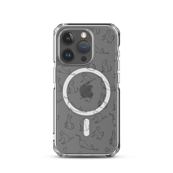 Cat Outline iPhone MagSafe Clear Case