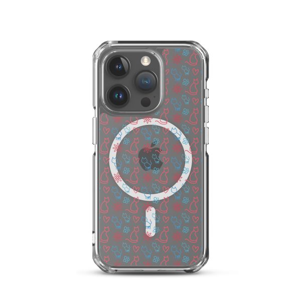 magsafe-clear-case-for-iphone-iphone-15-pro-front-6a1d790e7911e.jpg Cats and Flowers Doodle iPhone MagSafe Clear Case
