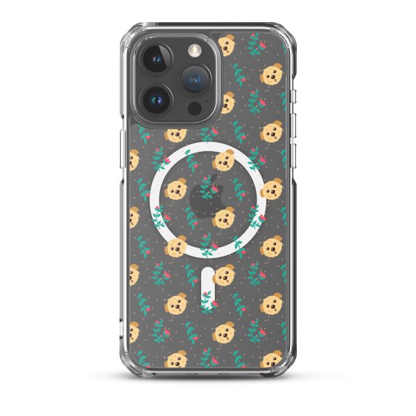 Dogs and Flowers iPhone MagSafe Clear Case