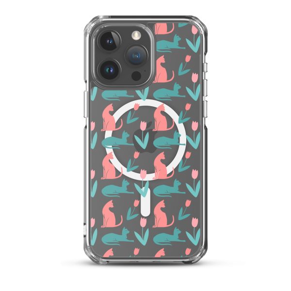Cat Silhouettes iPhone MagSafe Clear Case