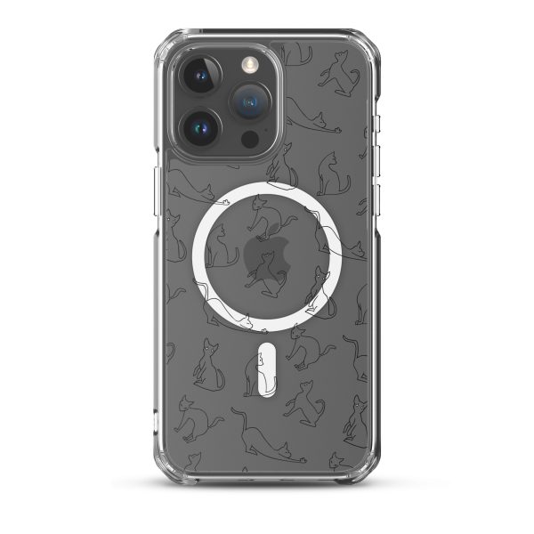 Cat Outline iPhone MagSafe Clear Case