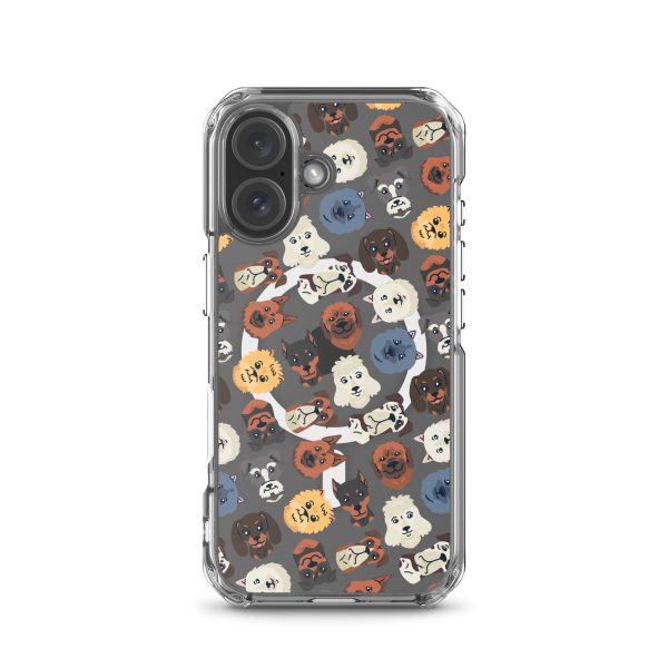 Dog Heads Seamless iPhone MagSafe Clear Case