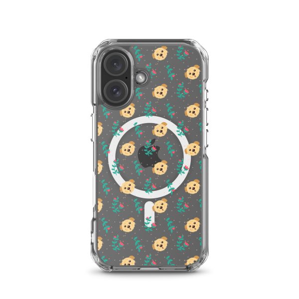 Dogs and Flowers iPhone MagSafe Clear Case