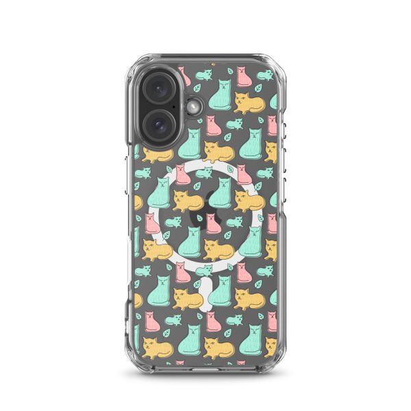 magsafe-clear-case-for-iphone-iphone-16-front-6a1d7787a0e03.jpg Cat Cute Colorful iPhone MagSafe Clear Case