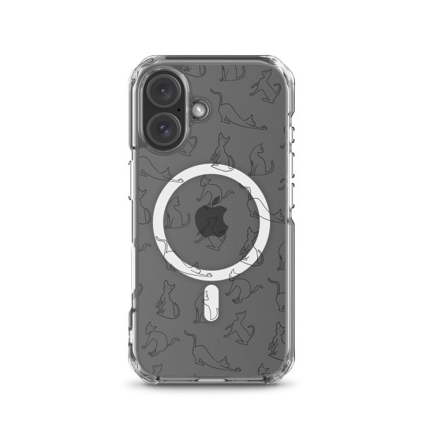 Cat Outline iPhone MagSafe Clear Case