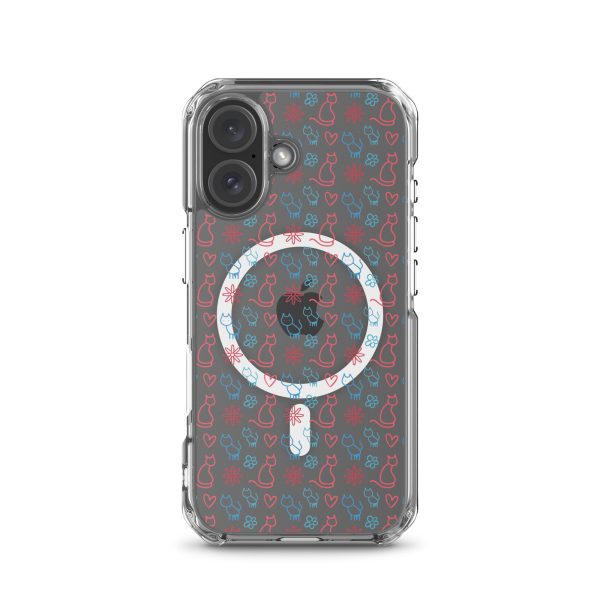 magsafe-clear-case-for-iphone-iphone-16-front-6a1d790e793d2.jpg Cats and Flowers Doodle iPhone MagSafe Clear Case