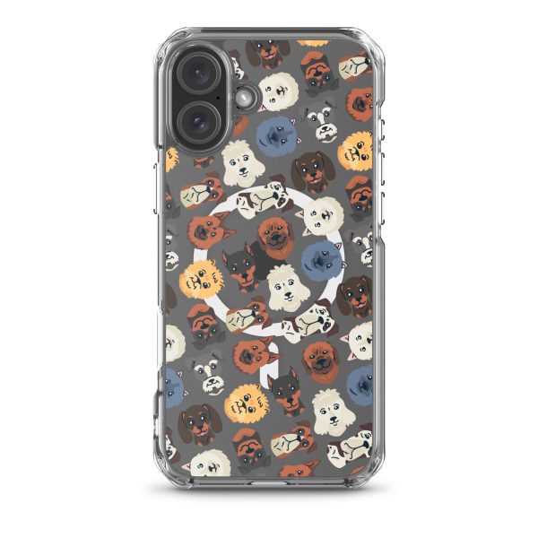 Dog Heads Seamless iPhone MagSafe Clear Case