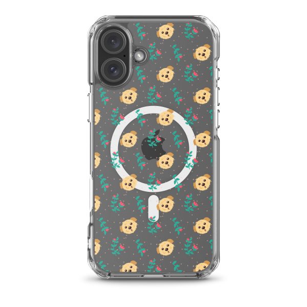 Dogs and Flowers iPhone MagSafe Clear Case
