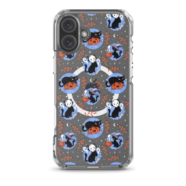 Halloween Cats iPhone MagSafe Clear Case