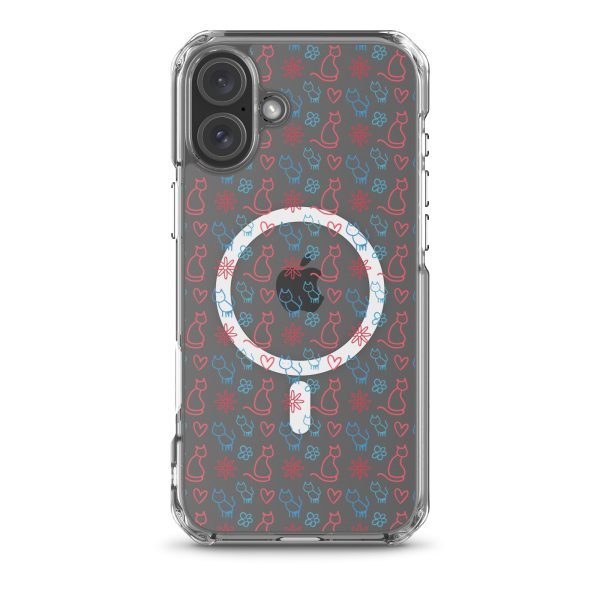magsafe-clear-case-for-iphone-iphone-16-plus-front-6a1d790e79234.jpg Cats and Flowers Doodle iPhone MagSafe Clear Case
