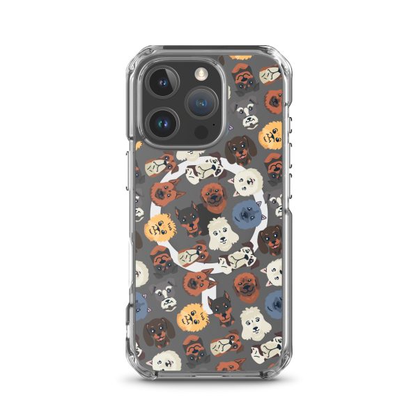 Dog Heads Seamless iPhone MagSafe Clear Case