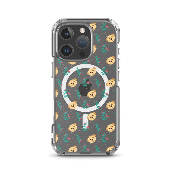 Dogs and Flowers iPhone MagSafe Clear Case