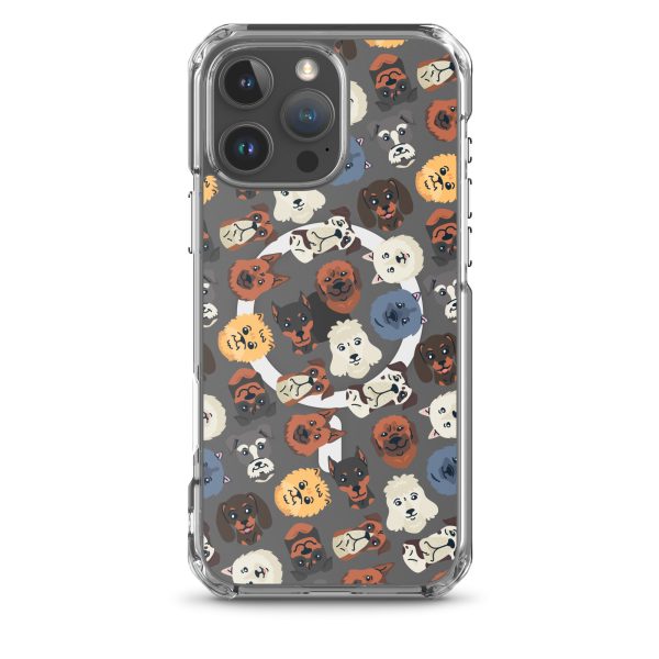Dog Heads Seamless iPhone MagSafe Clear Case
