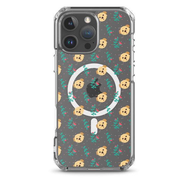 Dogs and Flowers iPhone MagSafe Clear Case