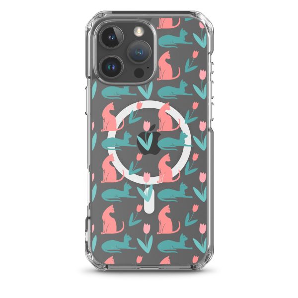Cat Silhouettes iPhone MagSafe Clear Case