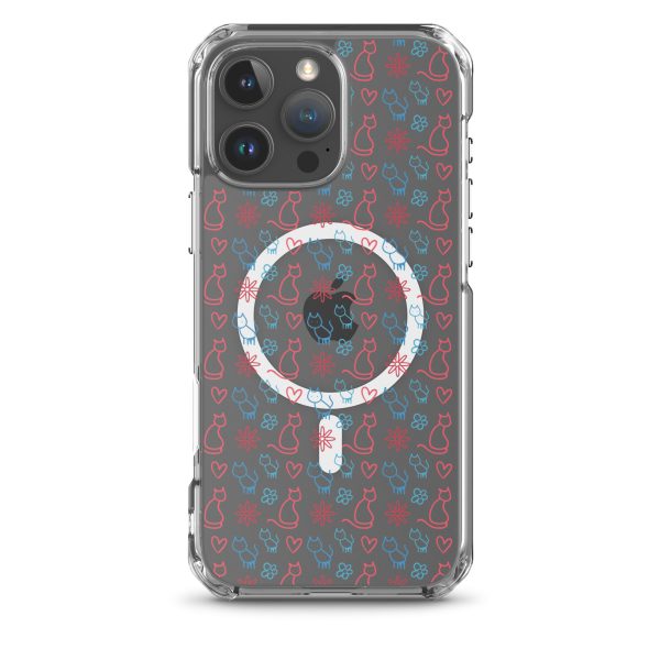magsafe-clear-case-for-iphone-iphone-16-pro-max-front-6a1d790e792c0.jpg Cats and Flowers Doodle iPhone MagSafe Clear Case