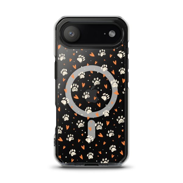 Paws Prints Hearts iPhone MagSafe Clear Case