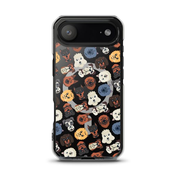 Dog Heads Seamless iPhone MagSafe Clear Case