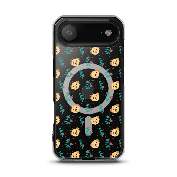Dogs and Flowers iPhone MagSafe Clear Case