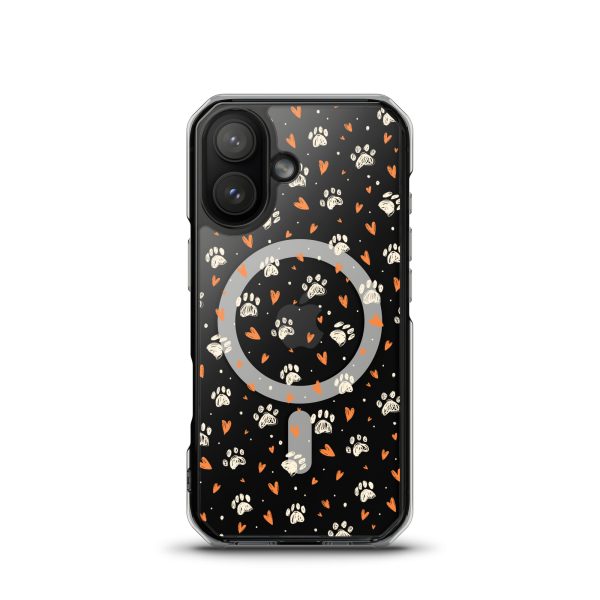 Paws Prints Hearts iPhone MagSafe Clear Case