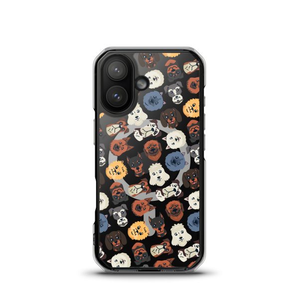 Dog Heads Seamless iPhone MagSafe Clear Case