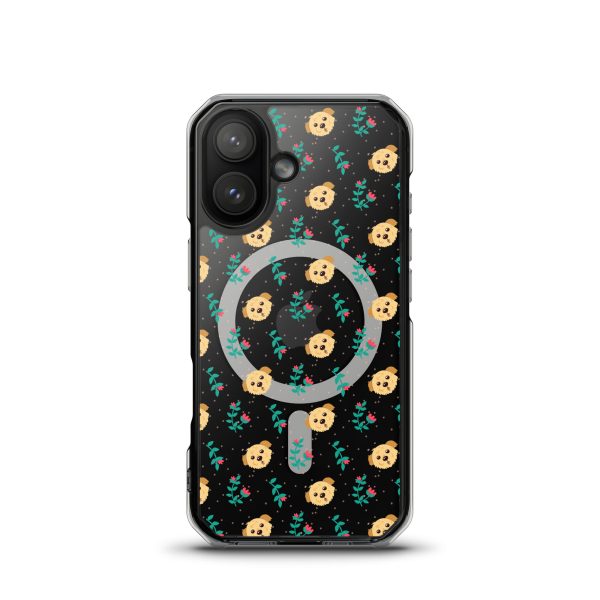 Dogs and Flowers iPhone MagSafe Clear Case