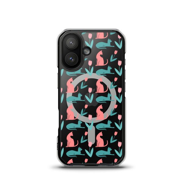 Cat Silhouettes iPhone MagSafe Clear Case