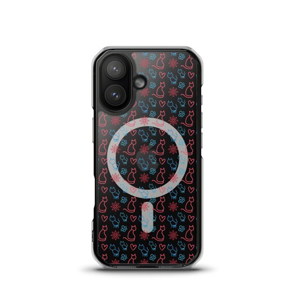 magsafe-clear-case-for-iphone-iphone-17-front-6a1d790e79544.jpg Cats and Flowers Doodle iPhone MagSafe Clear Case