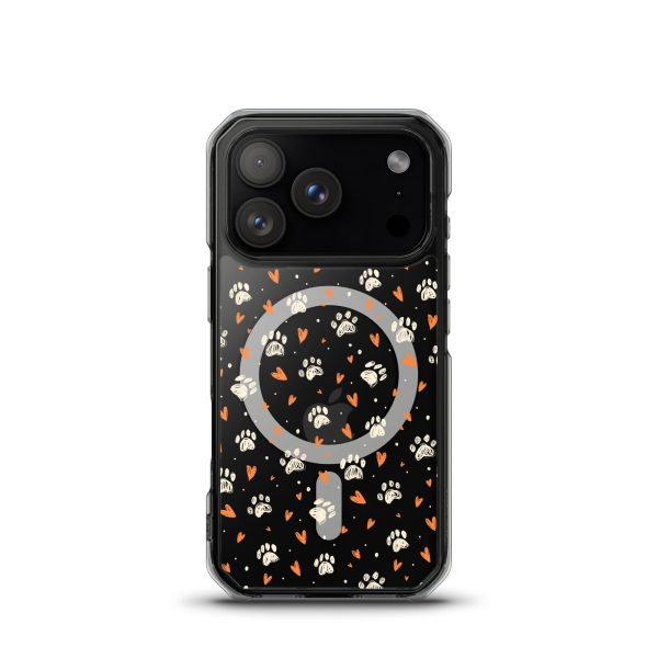 Paws Prints Hearts iPhone MagSafe Clear Case