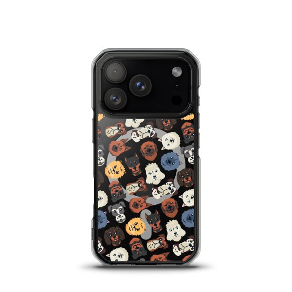 Dog Heads Seamless iPhone MagSafe Clear Case