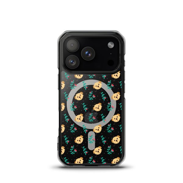 Dogs and Flowers iPhone MagSafe Clear Case