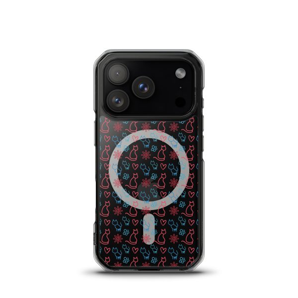magsafe-clear-case-for-iphone-iphone-17-pro-front-6a1d790e794f8.jpg Cats and Flowers Doodle iPhone MagSafe Clear Case
