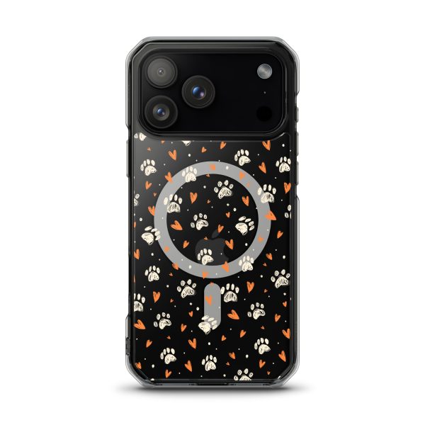 Paws Prints Hearts iPhone MagSafe Clear Case