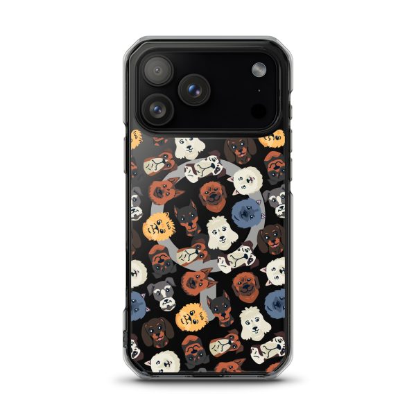 Dog Heads Seamless iPhone MagSafe Clear Case