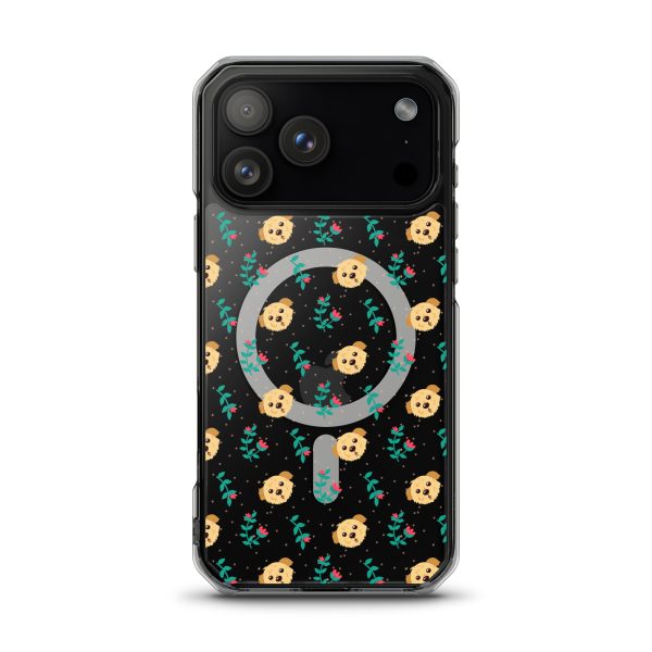 Dogs and Flowers iPhone MagSafe Clear Case