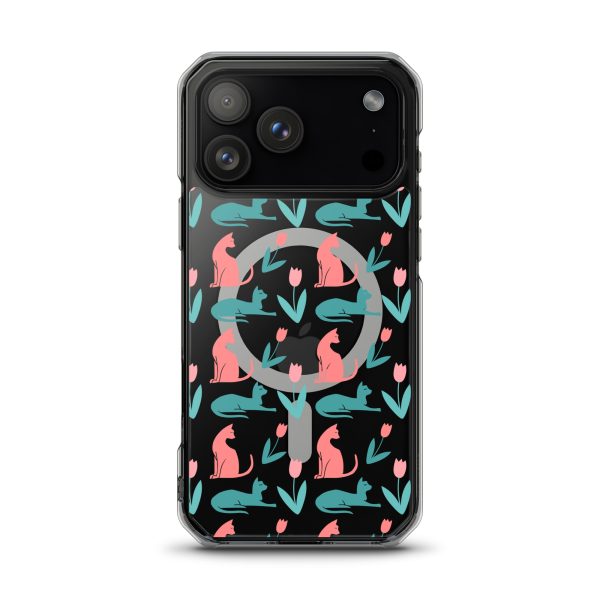 Cat Silhouettes iPhone MagSafe Clear Case